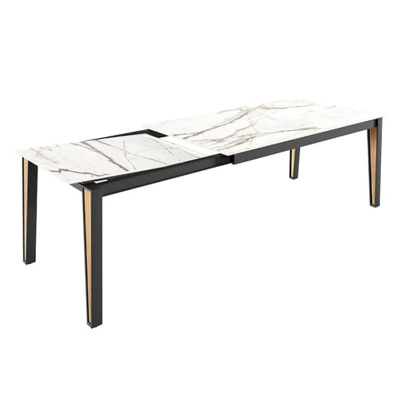 Cancio London Table en Dekton extensible avec pieds en métal et bois> Table De Salle à Manger