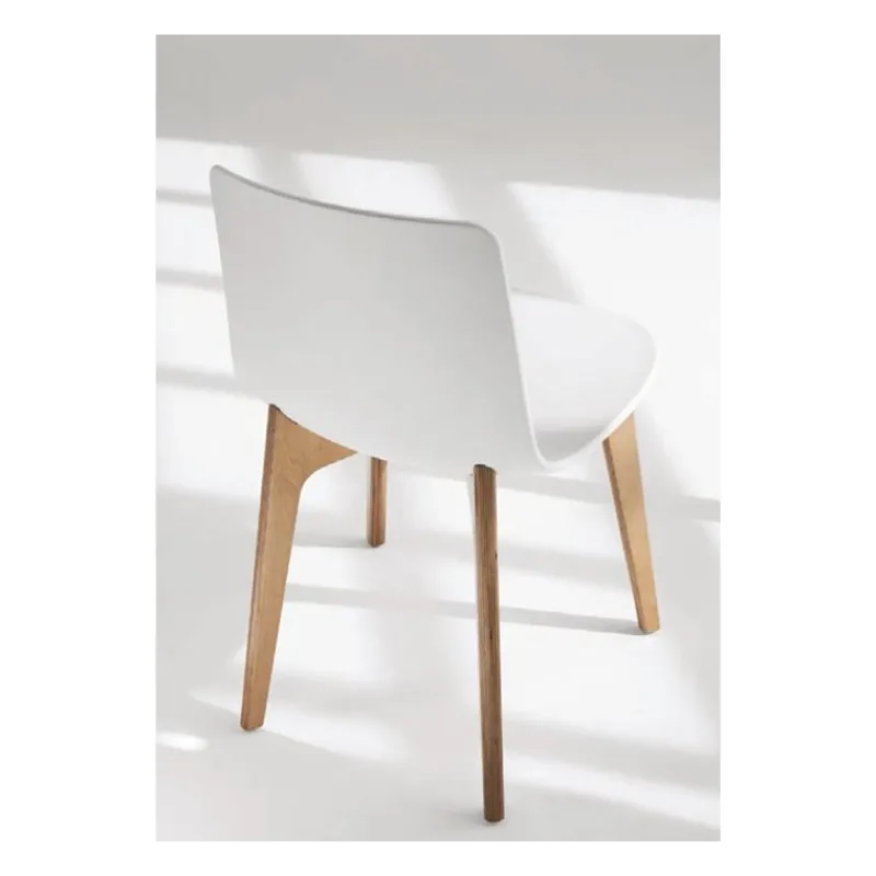Enea Lottus ® Chaise design en polypropylène et pieds bois> Chaise De Cuisine|Chaise De Salle à Manger