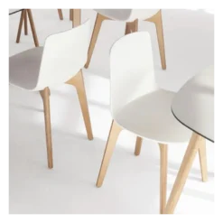 Enea Lottus ® Chaise design en polypropylène et pieds bois><noscript><img width=