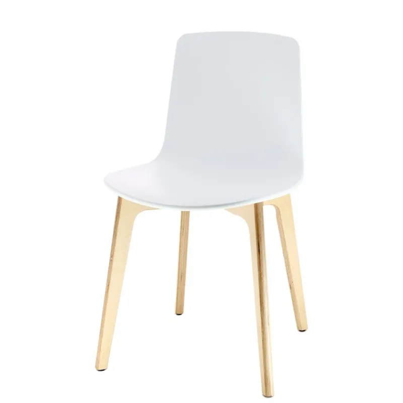 Enea Lottus ® Chaise design en polypropylène et pieds bois> Chaise De Cuisine|Chaise De Salle à Manger
