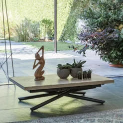 Altacom Lotus Table italienne rabattable et relevable en mélaminé avec pieds mikado> Table De Salle à Manger|Table De Salon