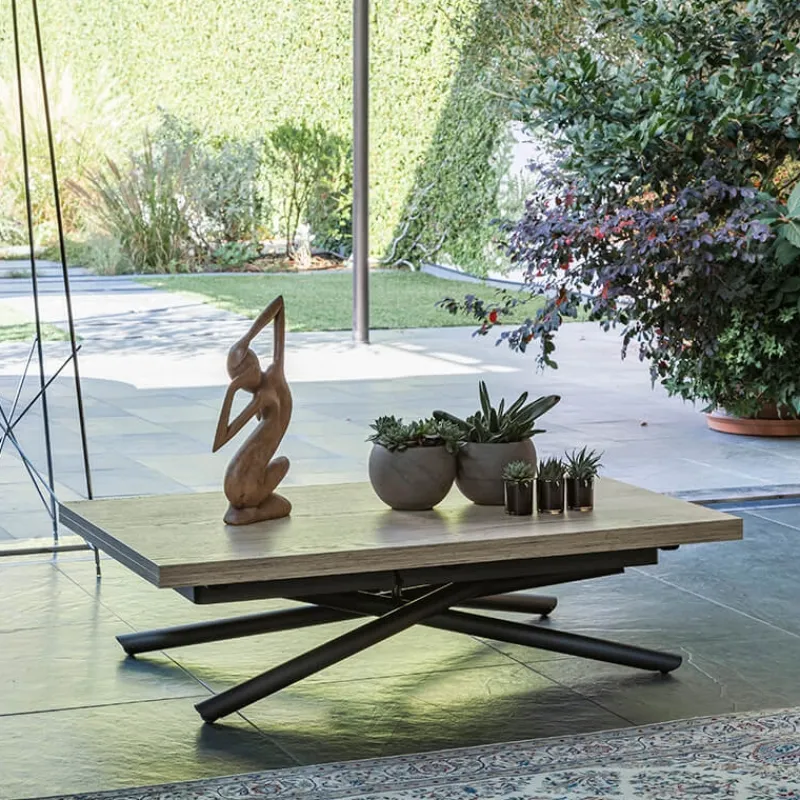 Altacom Lotus Table italienne rabattable et relevable en mélaminé avec pieds mikado> Table De Salle à Manger|Table De Salon
