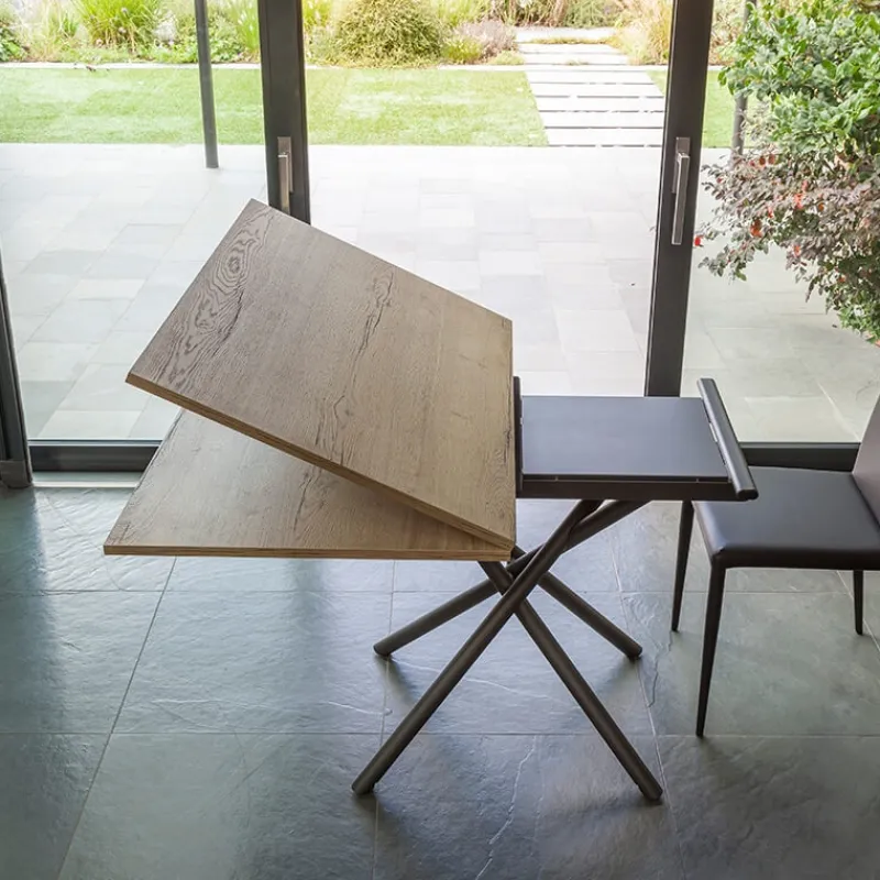 Altacom Lotus Table italienne rabattable et relevable en mélaminé avec pieds mikado> Table De Salle à Manger|Table De Salon