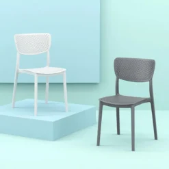 Lucy Chaise moderne en polypropylène micro perforé> Chaise De Cuisine|Chaise De Salle à Manger