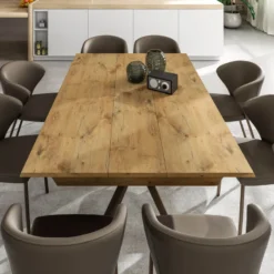 Ozzio Lungo largo Table design italienne extensible avec pied mikado><noscript><img width=