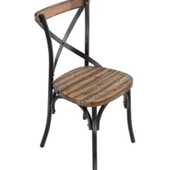 MadieChaise bistrot vintage en bois et métal noir patiné> Chaise De Cuisine
