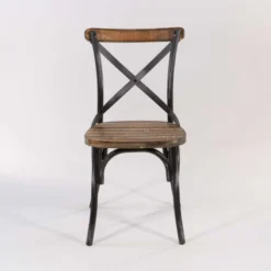 MadieChaise bistrot vintage en bois et métal noir patiné> Chaise De Cuisine