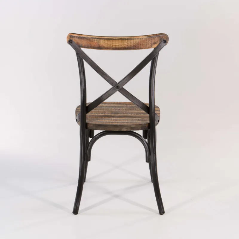 MadieChaise bistrot vintage en bois et métal noir patiné> Chaise De Cuisine
