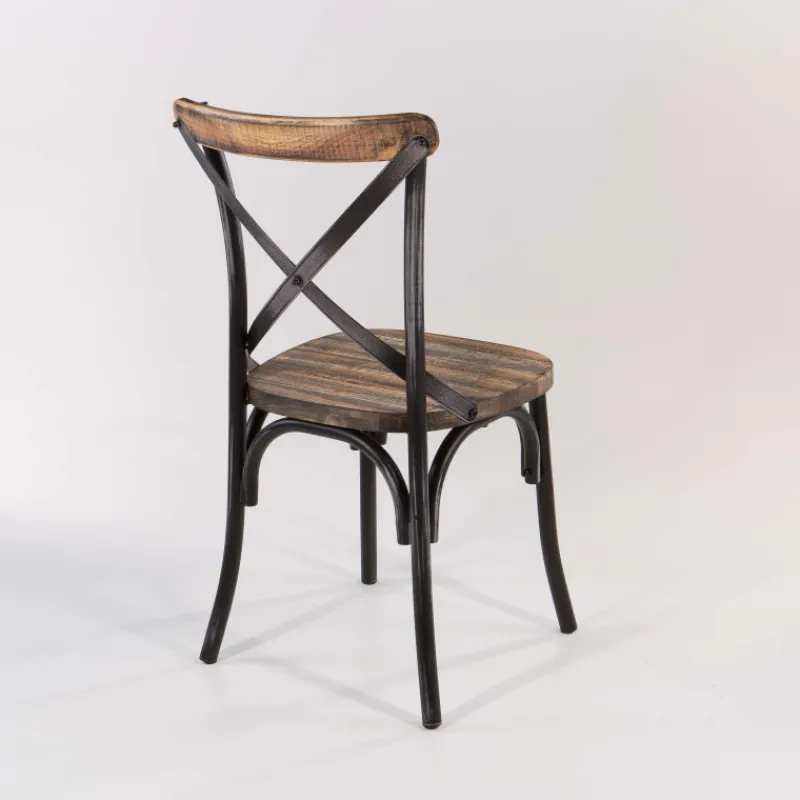 MadieChaise bistrot vintage en bois et métal noir patiné> Chaise De Cuisine