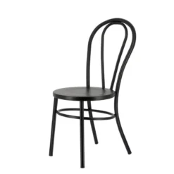 MadinaChaise bistrot vintage en métal noir><noscript><img width=
