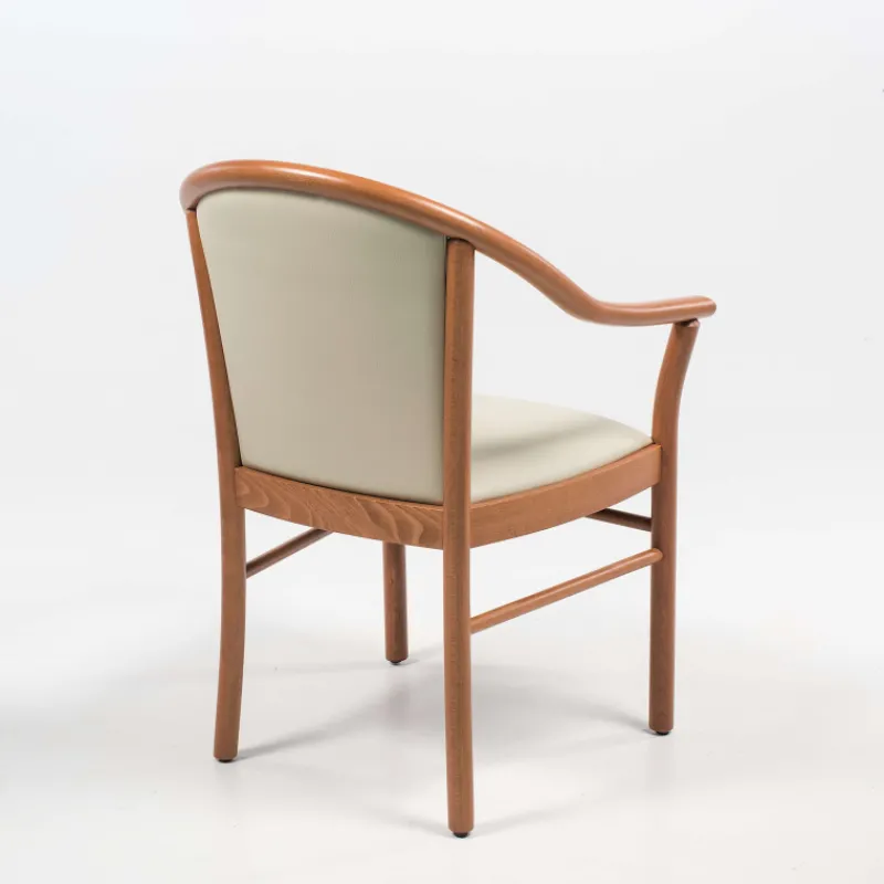Manuela Fauteuil bridge en bois avec assise et dossier rembourrés> Chaise De Salle à Manger|Fauteuil De Salon