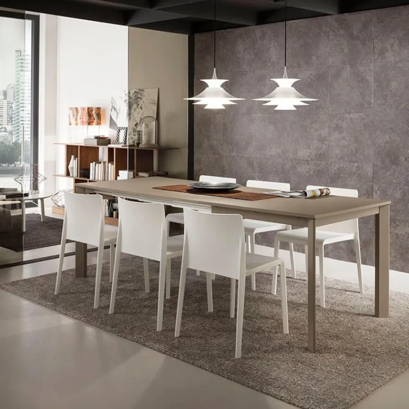 La primavera Mario Super Quadrato Table carrée extensible italienne en fénix> Table De Salle à Manger