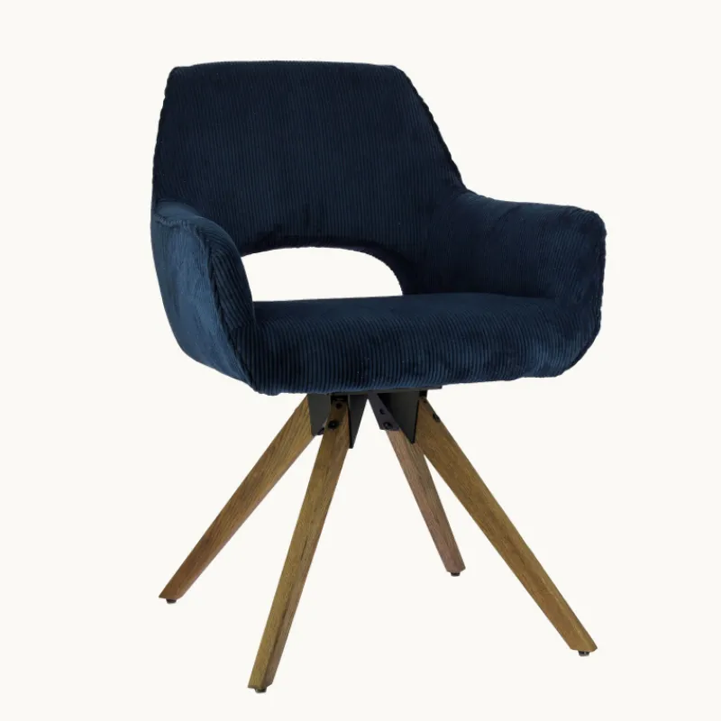 Marius Fauteuil cocooning pivotant en tissu avec pieds bois> Chaise De Salle à Manger|Chaise De Bureau
