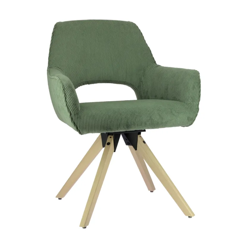 Marius Fauteuil cocooning pivotant en tissu avec pieds bois> Chaise De Salle à Manger|Chaise De Bureau