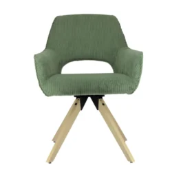 Marius Fauteuil cocooning pivotant en tissu avec pieds bois><noscript><img width=