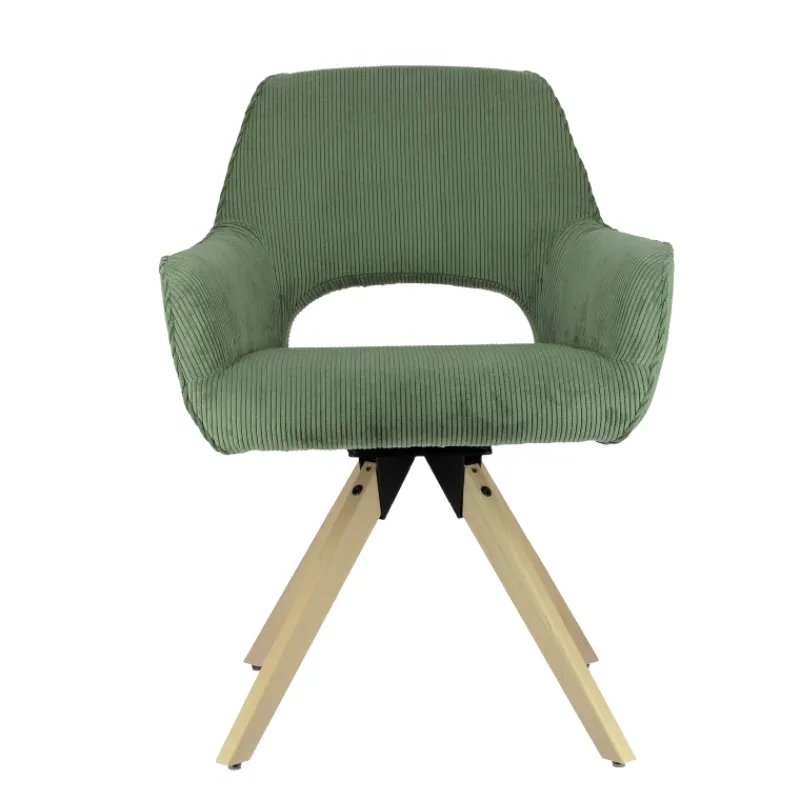 Marius Fauteuil cocooning pivotant en tissu avec pieds bois> Chaise De Salle à Manger|Chaise De Bureau