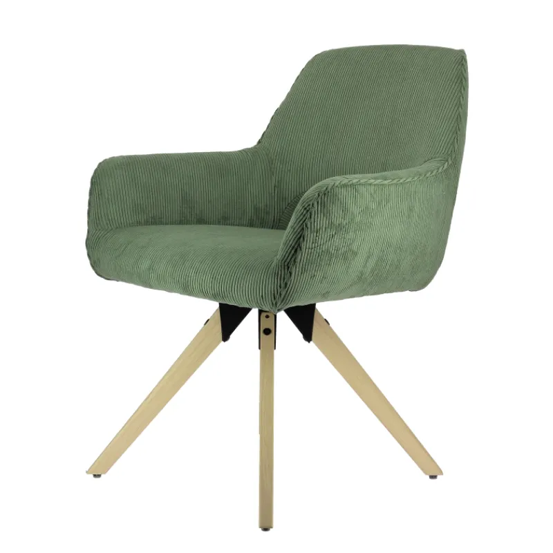 Marius Fauteuil cocooning pivotant en tissu avec pieds bois> Chaise De Salle à Manger|Chaise De Bureau