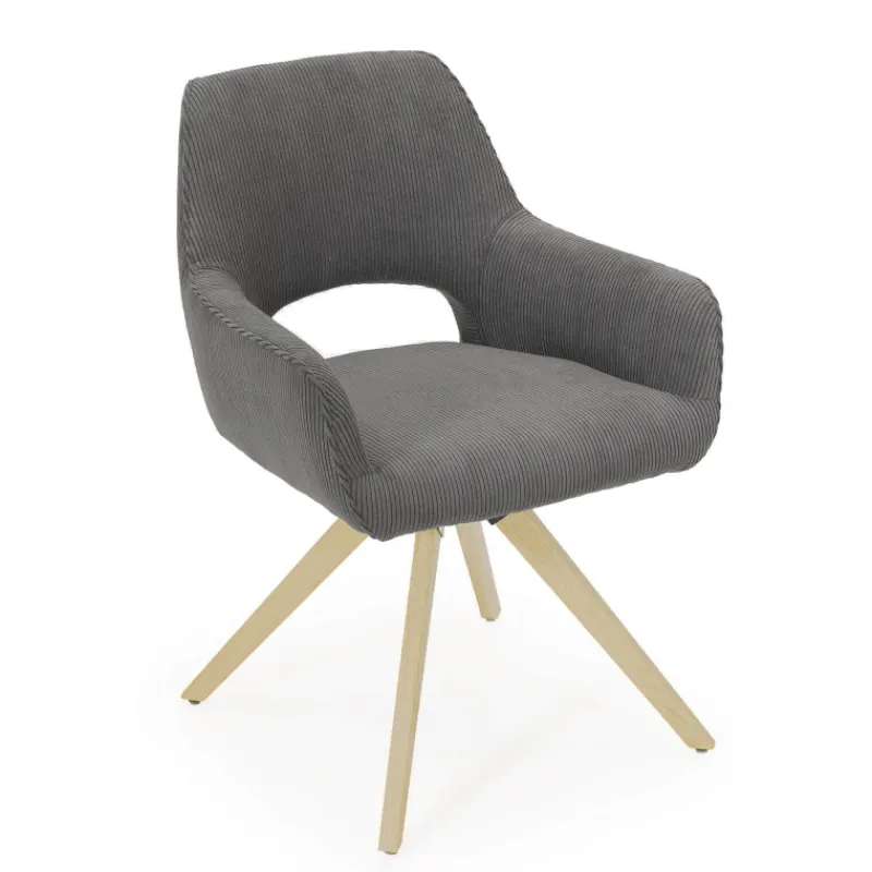 Marius Fauteuil cocooning pivotant en tissu avec pieds bois> Chaise De Salle à Manger|Chaise De Bureau
