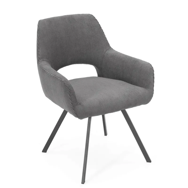 Marius Fauteuil cosy en tissu avec pieds en métal> Chaise De Salle à Manger|Chaise De Bureau