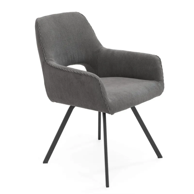 Marius Fauteuil cosy en tissu avec pieds en métal> Chaise De Salle à Manger|Chaise De Bureau