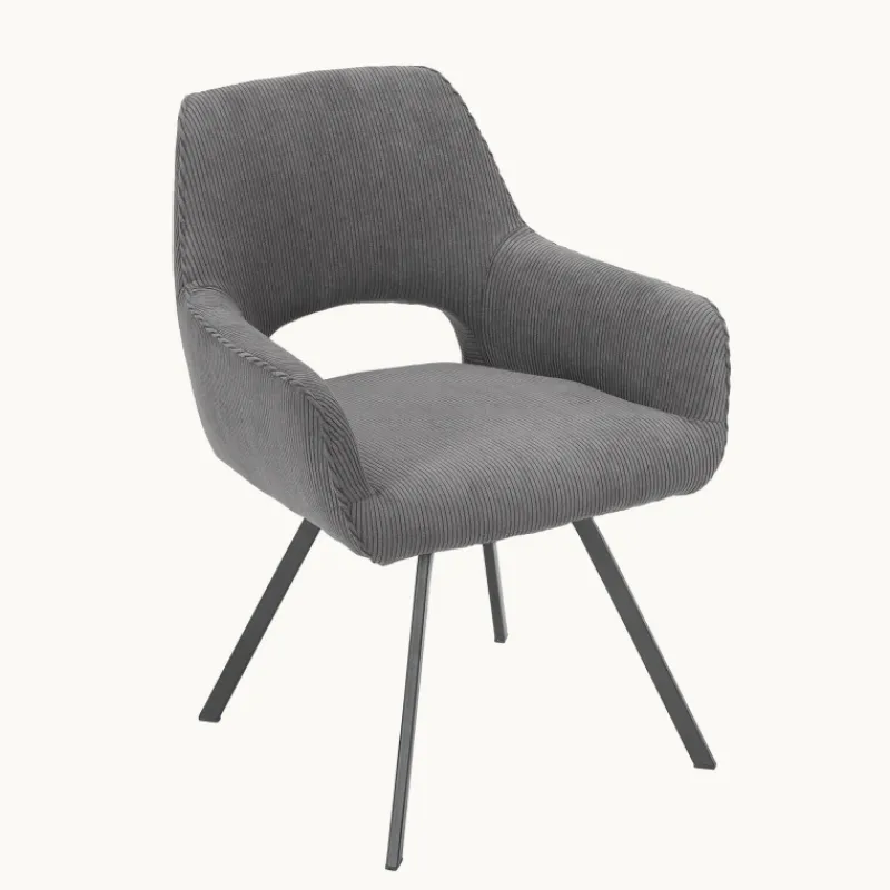 Marius Fauteuil cosy en tissu avec pieds en métal> Chaise De Salle à Manger|Chaise De Bureau