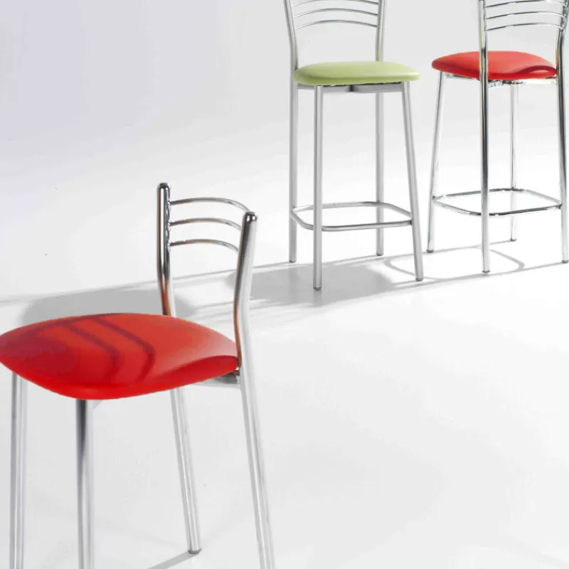 Bailen Marta Tabouret snack de cuisine en métal assise rembourrée> Tabouret Snack (assise +/- 65 Cm)|Tabouret De Bar (assise +/- 80 Cm)