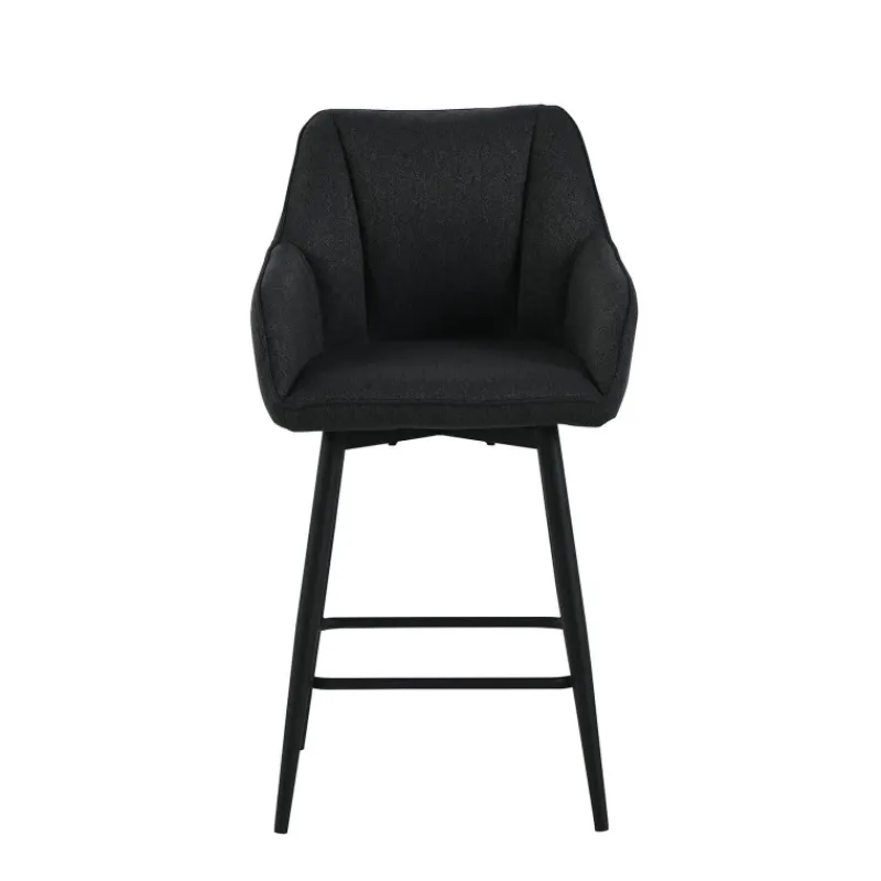 MartinTabouret snack pivotant avec accoudoirs en tissu recyclé et pieds en métal> Tabouret Snack (assise +/- 65 Cm)|Tabouret De Bar (assise +/- 80 Cm)