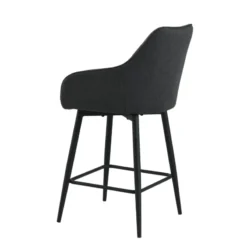 MartinTabouret snack pivotant avec accoudoirs en tissu recyclé et pieds en métal><noscript><img width=