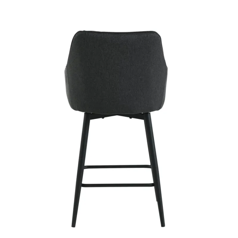 MartinTabouret snack pivotant avec accoudoirs en tissu recyclé et pieds en métal> Tabouret Snack (assise +/- 65 Cm)|Tabouret De Bar (assise +/- 80 Cm)