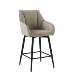 MartinTabouret snack pivotant avec accoudoirs en tissu recyclé et pieds en métal><noscript><img width=