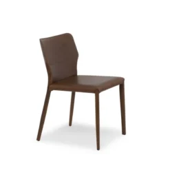 Airnova Maryl Chaise gainée contemporaine en croûte de cuir><noscript><img width=