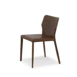Airnova Maryl Chaise gainée contemporaine en croûte de cuir><noscript><img width=