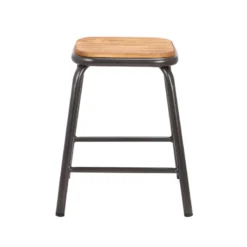 MatisTabouret bas industriel en métal assise bois> Tabouret Bas (assise +/- 45 Cm)