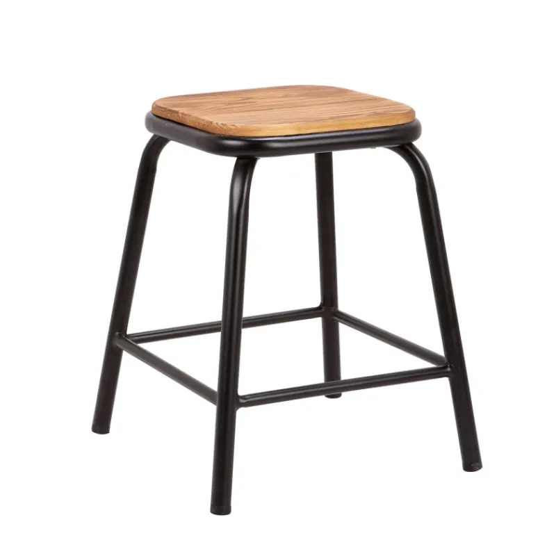 MatisTabouret bas industriel en métal assise bois> Tabouret Bas (assise +/- 45 Cm)