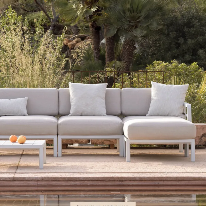 Maximo Pouf de jardin en polypropylène et tissu> Fauteuil De Jardin