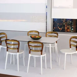 Maya Table de cuisine rectangulaire en stratifié><noscript><img width=