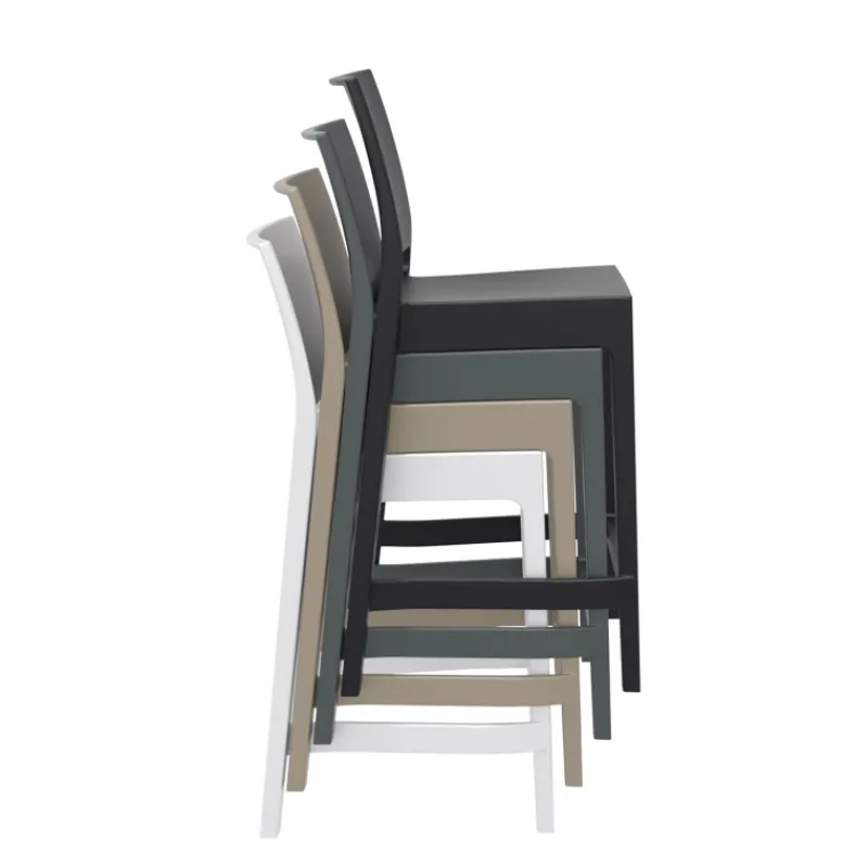 Maya Tabouret snack moderne empilable en polypropylène> Tabouret Snack (assise +/- 65 Cm)|Tabouret De Bar (assise +/- 80 Cm)