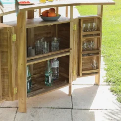 Medicis MenhirBar de jardin avec rangement pliable en teck massif><noscript><img width=