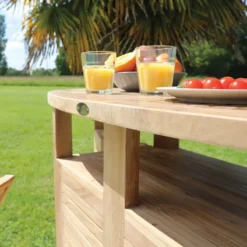 Medicis MenhirBar de jardin avec rangement pliable en teck massif><noscript><img width=