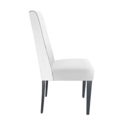 Lujosa Mila Chaise en tissu rembourrée avec boutons sur le dossier pieds bois><noscript><img width=