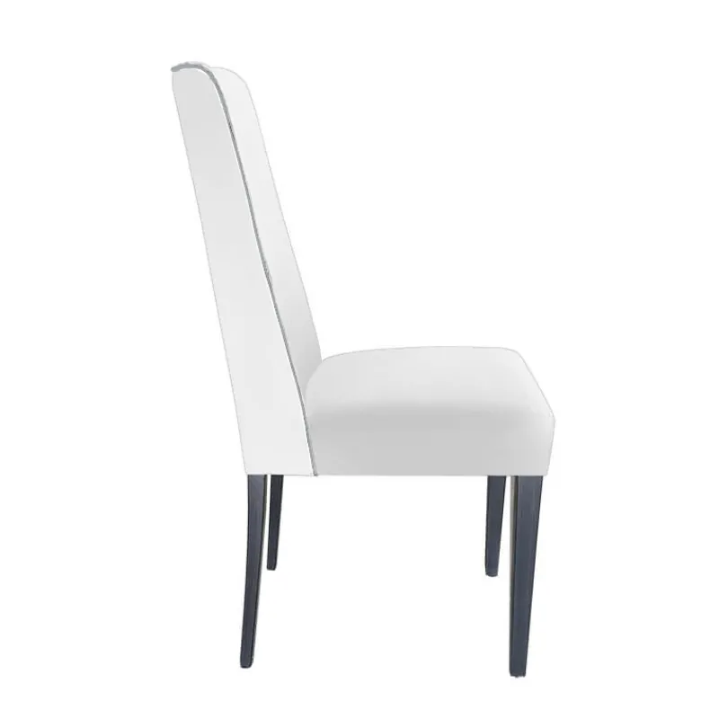 Lujosa Mila Chaise en tissu rembourrée avec boutons sur le dossier pieds bois> Chaise De Salle à Manger|Chaise Salon