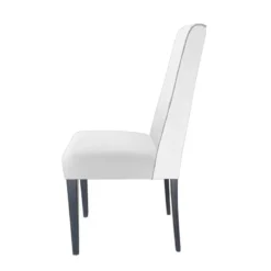 Lujosa Mila Chaise en tissu rembourrée avec boutons sur le dossier pieds bois><noscript><img width=