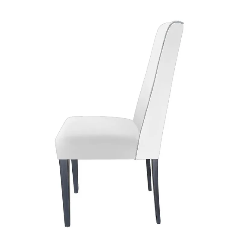 Lujosa Mila Chaise en tissu rembourrée avec boutons sur le dossier pieds bois> Chaise De Salle à Manger|Chaise Salon