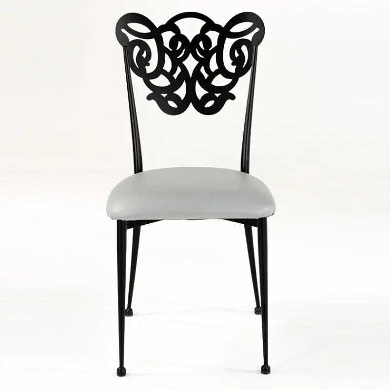 Jayso Milos Chaise provençale en métal assise synthétique rembourrée> Chaise De Cuisine|Chaise De Salle à Manger