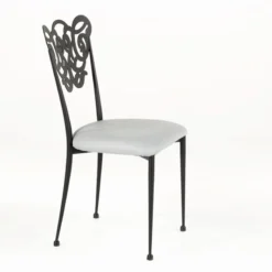 Jayso Milos Chaise provençale en métal assise synthétique rembourrée><noscript><img width=