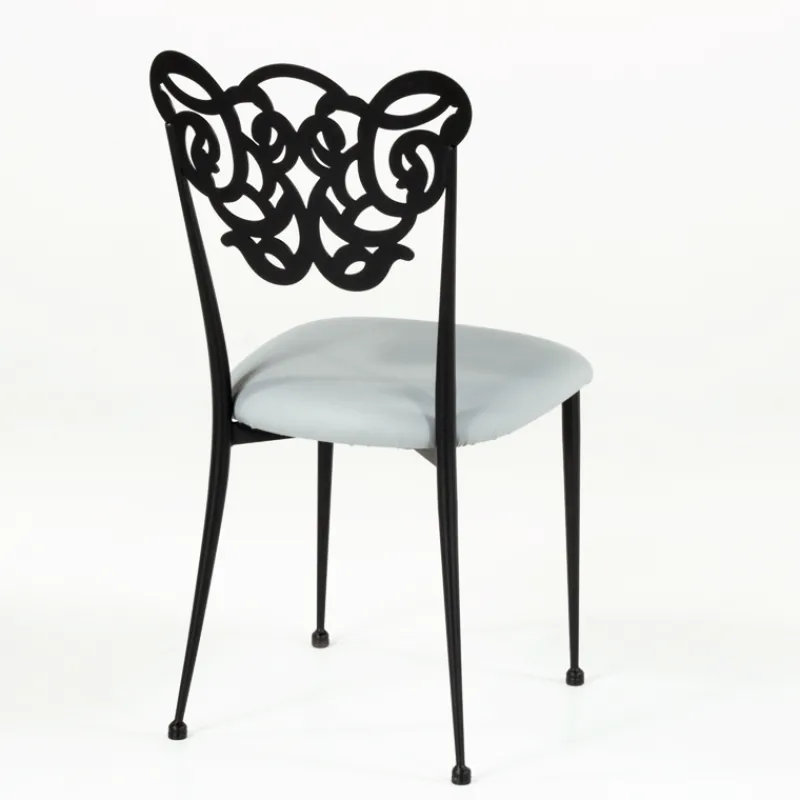 Jayso Milos Chaise provençale en métal assise synthétique rembourrée> Chaise De Cuisine|Chaise De Salle à Manger