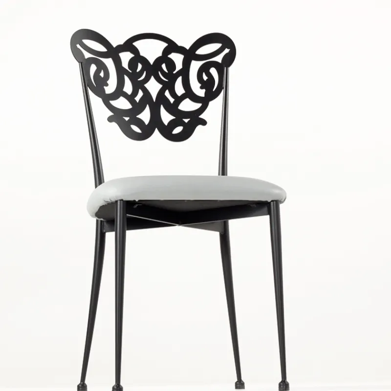 Jayso Milos Chaise provençale en métal assise synthétique rembourrée> Chaise De Cuisine|Chaise De Salle à Manger