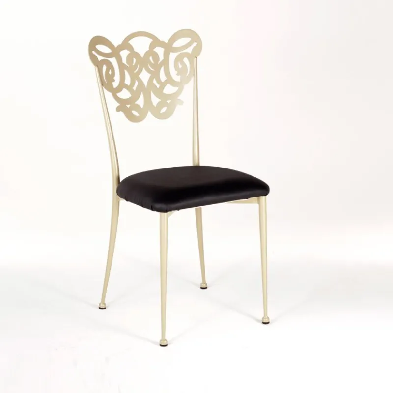 Jayso Milos Chaise provençale en métal assise synthétique rembourrée> Chaise De Cuisine|Chaise De Salle à Manger