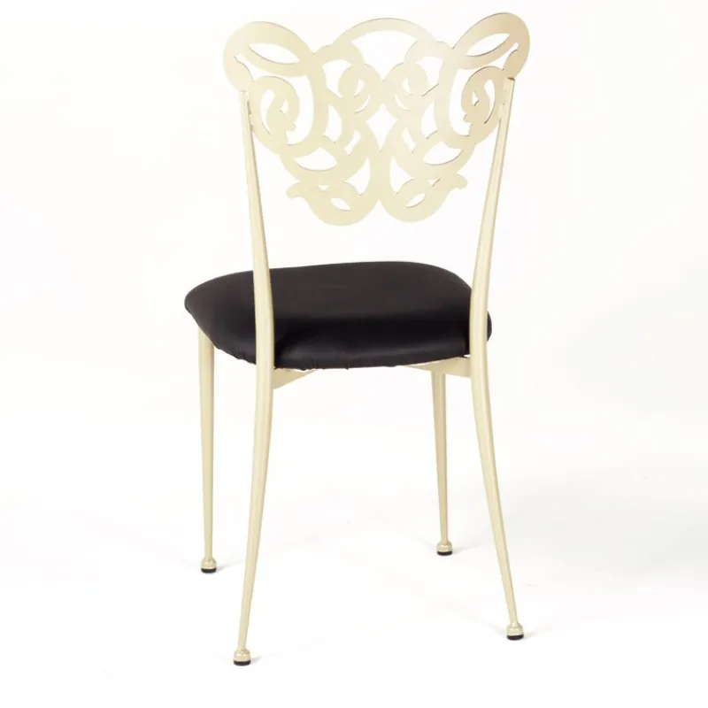 Jayso Milos Chaise provençale en métal assise synthétique rembourrée> Chaise De Cuisine|Chaise De Salle à Manger