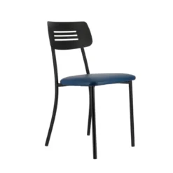 Perfecta Miro 2 Chaise de cuisine en simili rembourrée avec pieds et dossier strié en métal> Chaise De Cuisine